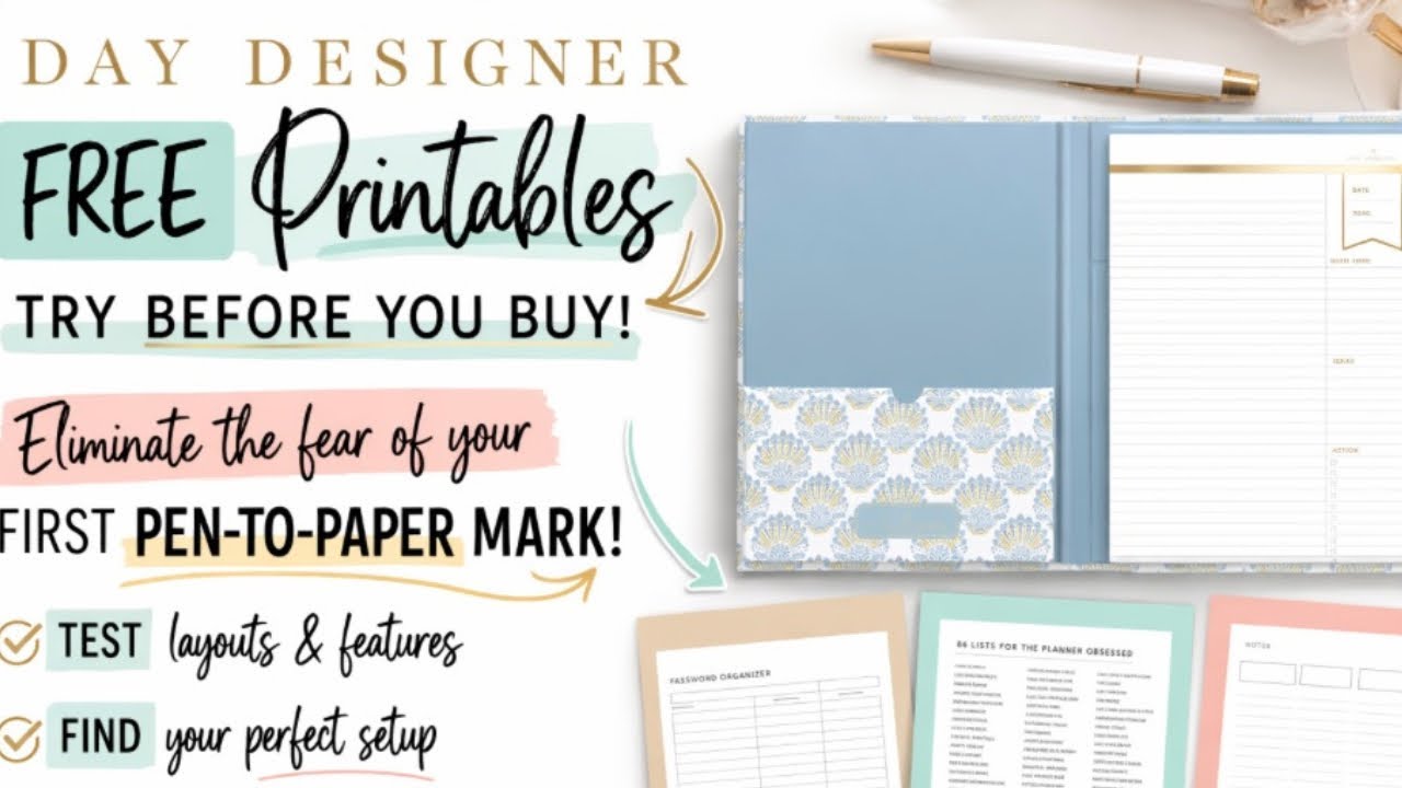 Day Designer FREE printables | End the planner paralysis!