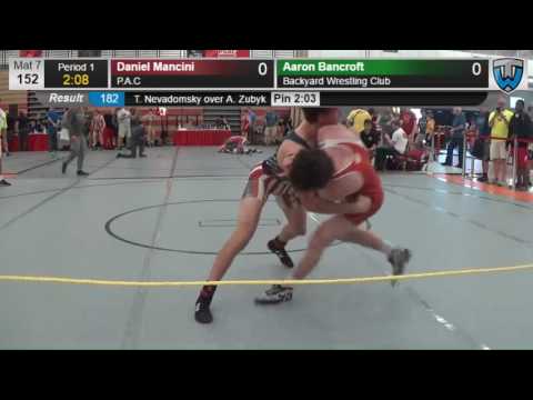 1358 Cadet Men 152 Daniel Mancini P A C vs Aaron Bancroft Backyard Wrestling Club 4142303104