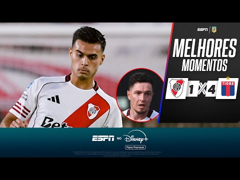 COM FAUSTO VERA EXPULSO E FALHA DE ANÍBAL MORENO, RIVER PLATE É GOLEADO PELO TIGRE NO ARGENTINO