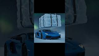Lamborghini vs Falling Ice Crate ❄️💥 Under the Northern Lights!