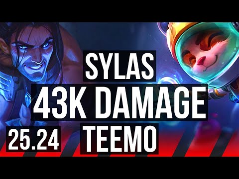 SYLAS vs TEEMO (TOP) | 17/0/6, 43K damage | KR Master | 25.24