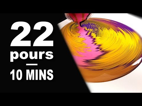 22 Acrylic pours in 10 minutes - Satisfying Acrylic Pouring Compilation - Part one