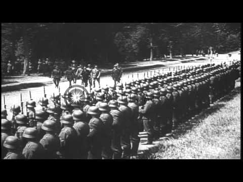 German troops in Paris,  Adolf Hitler at the Eiffel Tower and the French and the ...HD Stock Footage