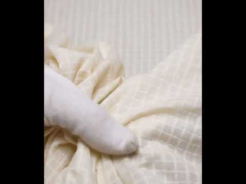 Check Cream Pure Cotton 97 GSM Handwoven Fabric — video