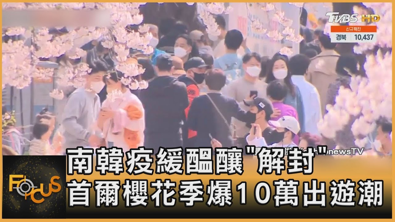 南韓疫緩醞釀「解封」 首爾櫻花季爆10萬出遊潮