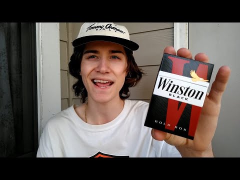 Smoking a Winston Black Cigarette - Review