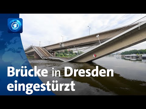 Elbbrücke in Dresden: Teile der Carolabrücke eingestürzt