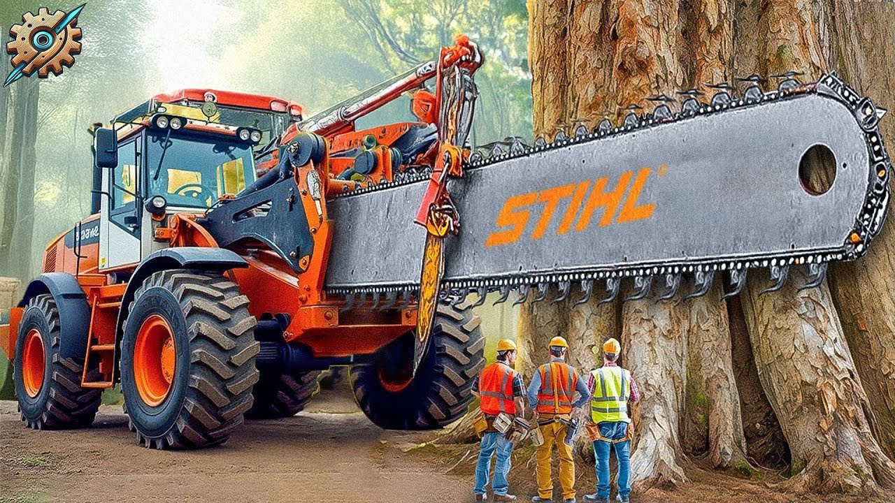 Extreme Dangerous Fastest Big Chainsaw Cutting Tree Machines | Monster Stump Removal Excavator #3