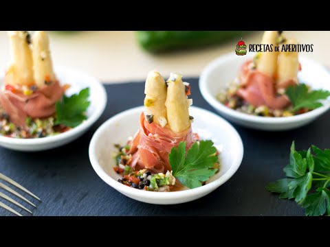 ESPÁRRAGOS BLANCOS con JAMÓN SERRANO - RECETAS de PINTXOS #23