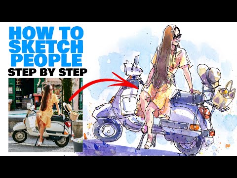 How to sketch people quickly & accurately! (loose sketching step by step)
