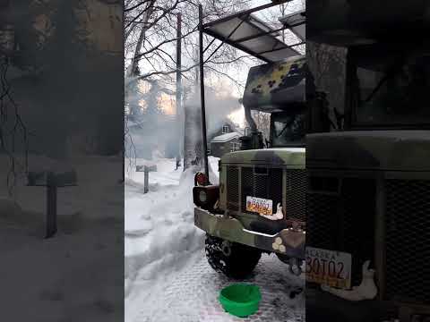 Army Military Truck Diesel cold start