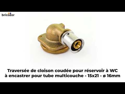 Traversée de cloison coudée pour réservoir WC à encastrer - pour tube multicouche