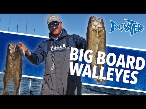 Using Big Planer Boards For Walleye Trolling on Lake Erie -  Fall Walleye Fishing Off Huron, Ohio