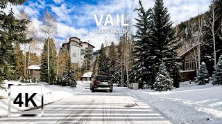 |4K| Driving in Vail, Colorado in Winter - Famous Ski Town - Colorado - HDR - USA - 2023