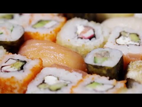 Japanese Sushi And Sashimi Stock Video