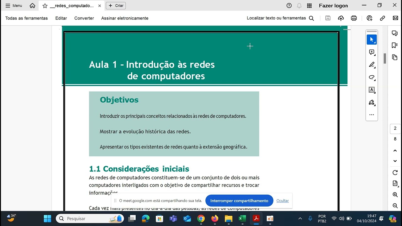 Aula 09: Introdução a redes de computadores