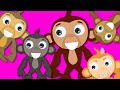 Five Little Monkeys Jumping On The Bed Song The Monkey Song HooplaKidz Nursery Rhymes