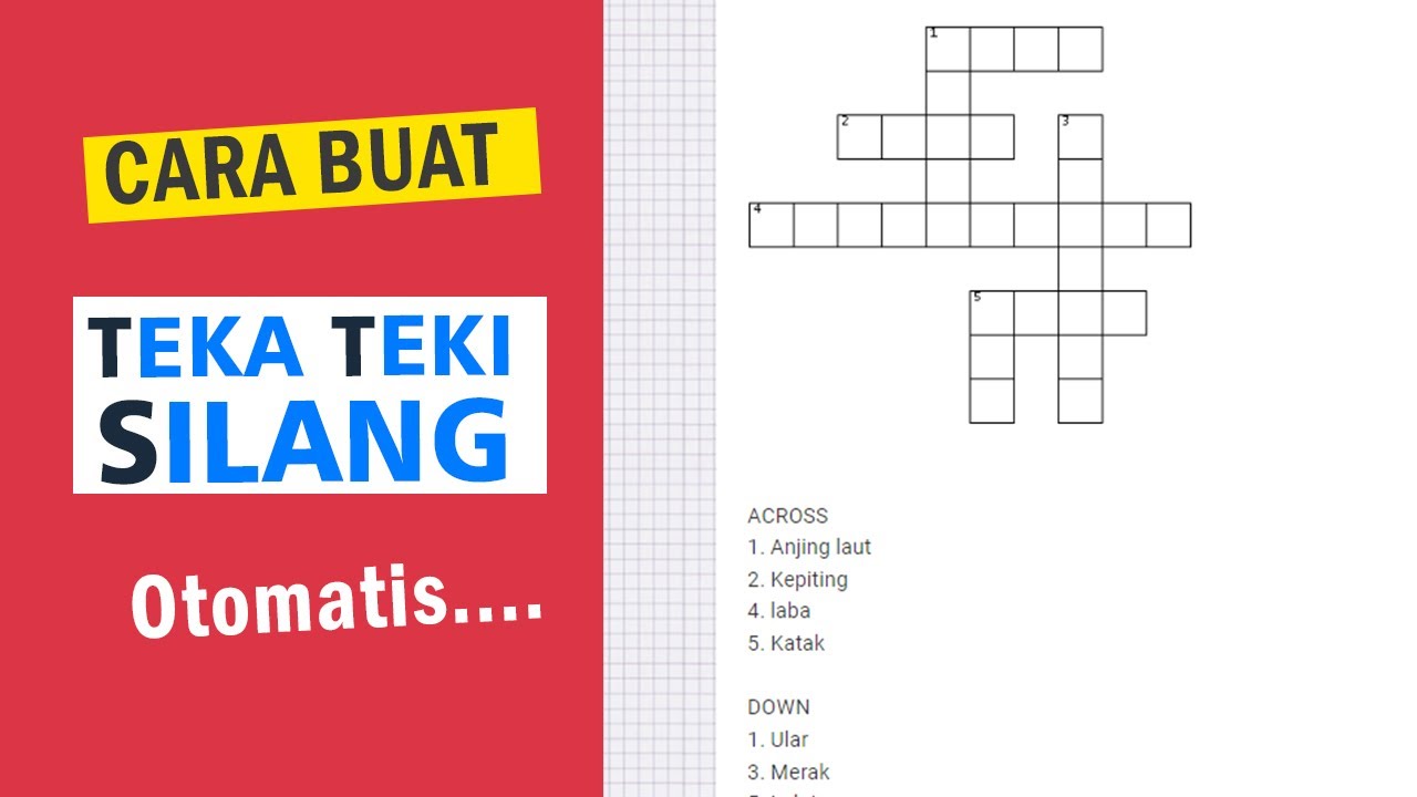 Cara Buat TTS  (Teka Teki SIiang) otomatis ~ Puzzle Maker