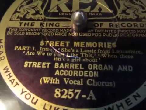 Street Barrel piano Organ & Accordion - 1 of 2 - Street Memories - 78 rpm - HMV 109