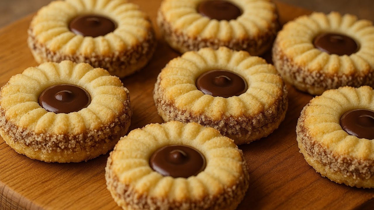 Festliche Plätzchen mit Schokoladencreme und Haselnüssen by Die Welt der Kekse — recipe photo