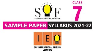 IEO English Olympiad Class 7 Sample Paper 2021-22