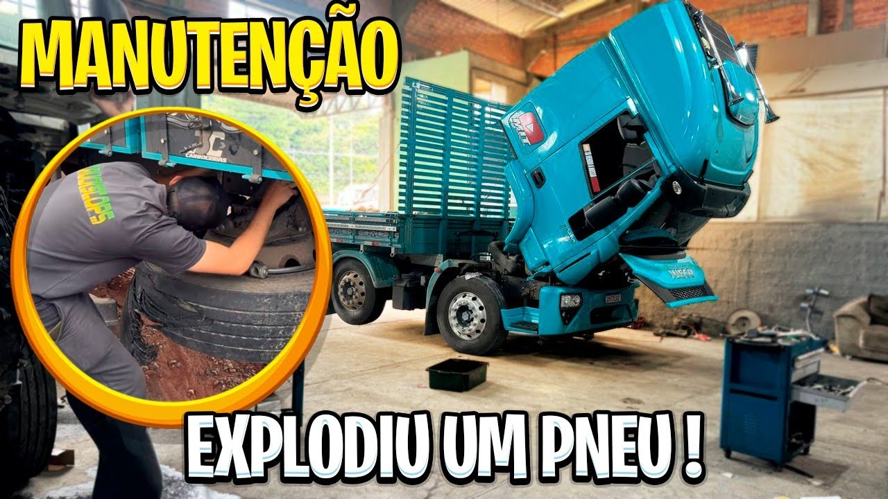 EXPLODIU UM PNEU SEM RECAPE 😔 TROCANDO O ÓLEO DO IVECO .