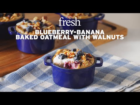 Blueberry-Banana Baked Oatmeal With Walnuts | Hannaford
