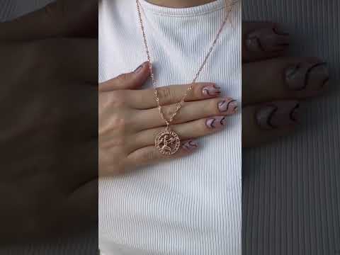 Подарок парню девушке колье знак зодиака "Золотая Дева в оправе 12 знаков" ювелирный сплав в коробочке - фото 1 - id-p1928387115