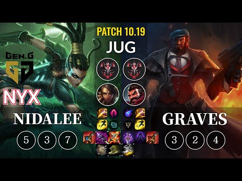 GEN Nyx Nidalee vs Graves Jungle - KR Patch 10.19