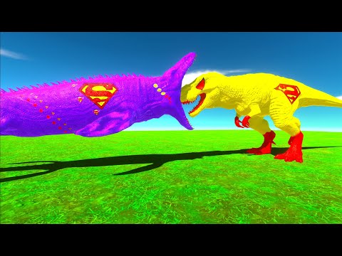 WHO CAN ESCAPE FROM SUPERMAN MOSASAURUS ATACK - Animal Revolt Battle Simulator