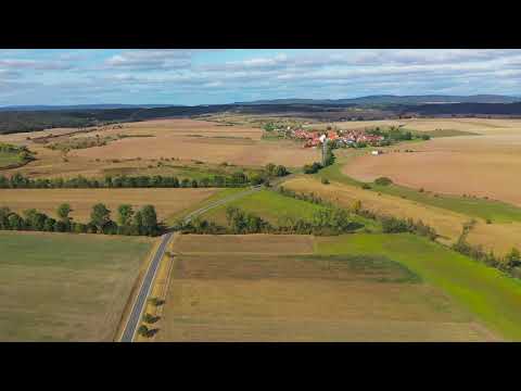Rhön Drohne - von Irmelshausen Bayern nach Mendhausen Thüringen in 80 Sekunden 1080p