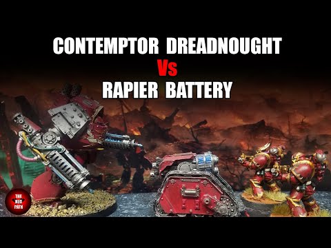 Twin Volkite Contemptor Vs Two Quad Heavy Bolter Rapier Battery