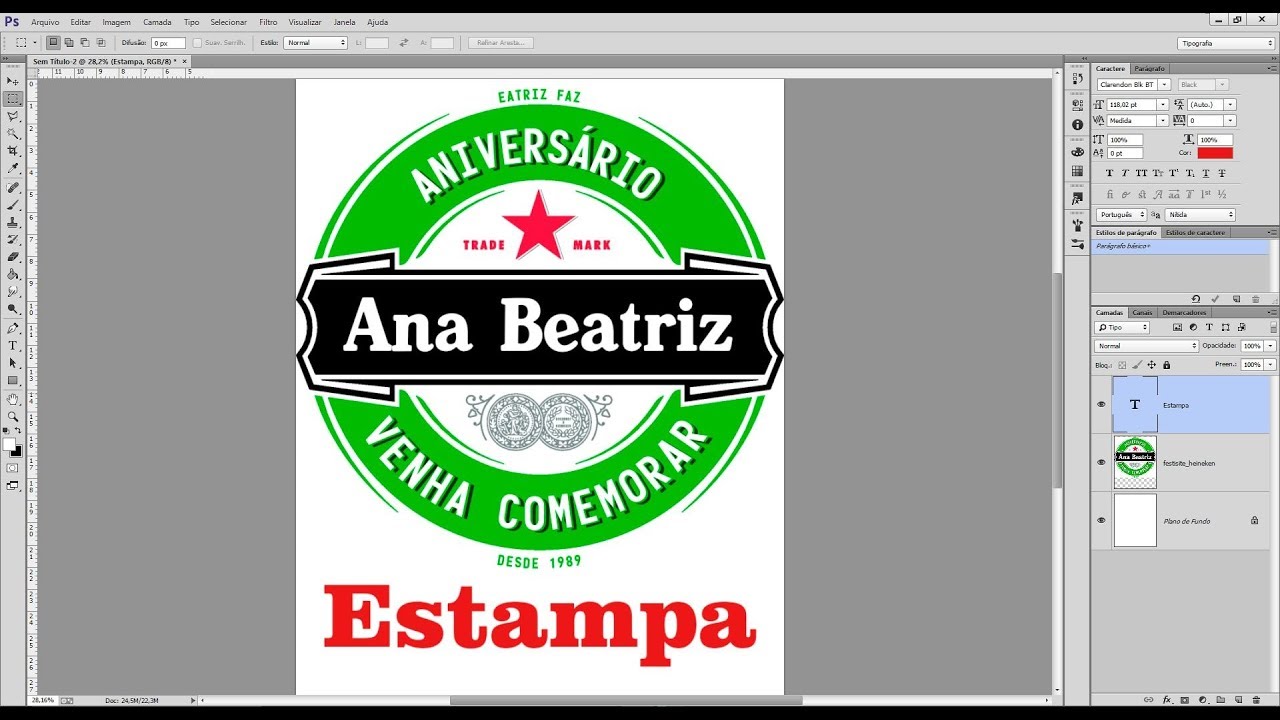 Tutorial como fazer estampas personalizadas rotulo de cerveja