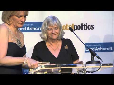 Ann Widdecombe presents W. Sydney Robinson with Political Biography of the Year