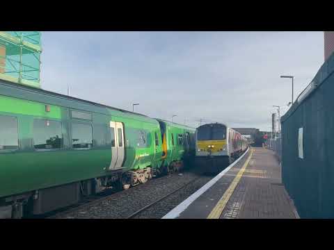 Irish Rail Class 201, Enterprise, Passing & Class 29000 Is Leaving, Gormanston