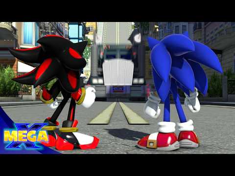 Sonic x Shadow vs Gun Truck in City Escape | MEGA X Sonic Animation