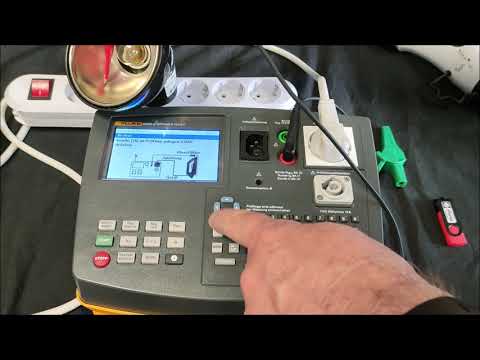 Berührungsstrom IB Messen Prüfen mit Messgerät Prüfgerät Gerätetester Fluke 6500-2 Geräteeinweisung