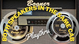 Video thumbnail for CELESTION Vintage 30 vs Marshall G12 VINTAGE speaker I Friedman JJ jr & Bogner  212C cab by Peter Glavanov