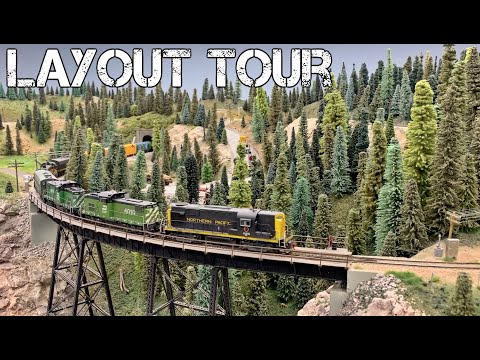 Layout Tour - BN Pacific Division in Amazing Detail HO Scale