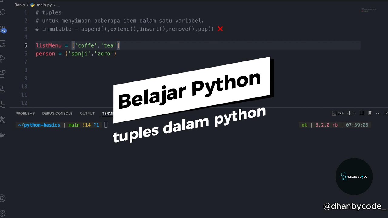 Belajar Python Dasar Untuk Pemula - tuple dalam python
