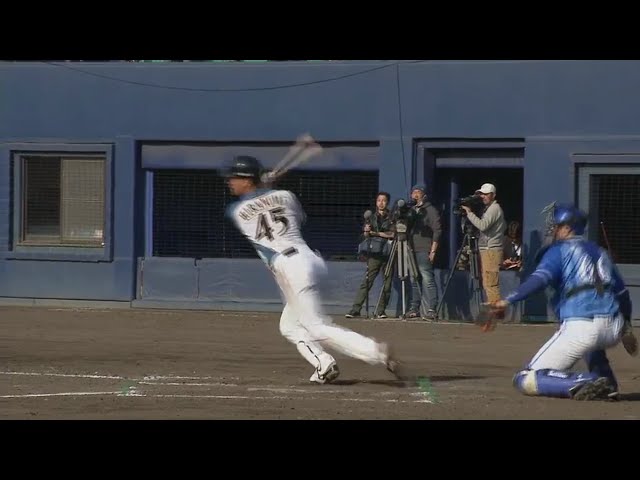 【ファーム】ファイターズ・平沼 ライト前へタイムリーヒット!! 2018/3/25 F-DB(ファーム)