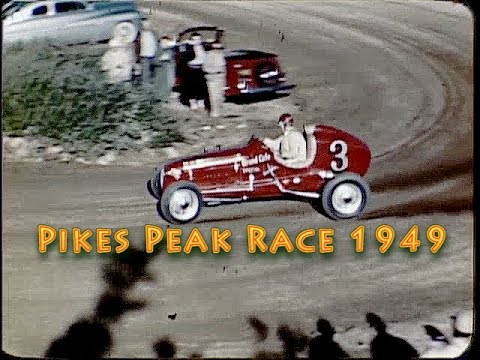 The Big Climb 1949. Colorado's Pikes Peak hill climb race before paved roads with Indy cars.