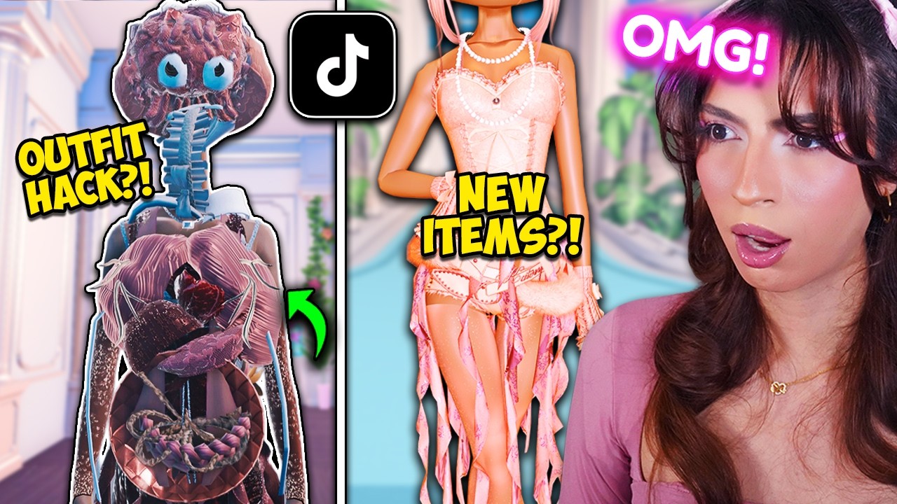 REACTING to INSANE DTI TIKTOKS w/ NEW OUTFIT HACKS & *INSANE* New Items!! | ROBLOX Dress to Impress