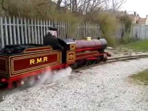 Rhyl Miniature Railway 7.4.2013 Train by lake.