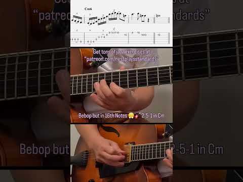 Mixing Bebop Phrasing with16th-Note Time Feel #jazzguitarsolo#shorts #bebop#guitar#jazzimprovisation