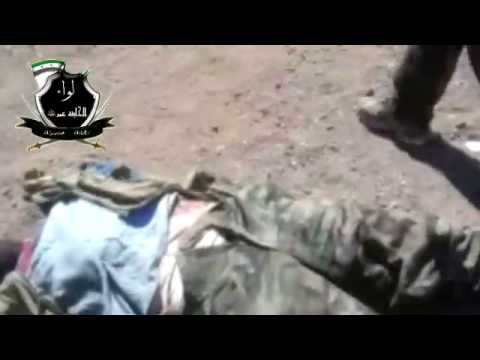 قتلى عناصر النظام بعد السيطرة على قمة تل المال في ريف درعا من قبل لواء الخليفة عمر ضمن مجريات معركة فالمغيرات صبحا