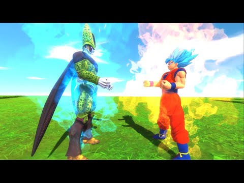 Cell Perfect Form vs Goku SSJ - Animal Revolt Battle Simulator