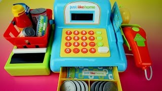 Just Like Home Electronic Toy Cash Register Playse