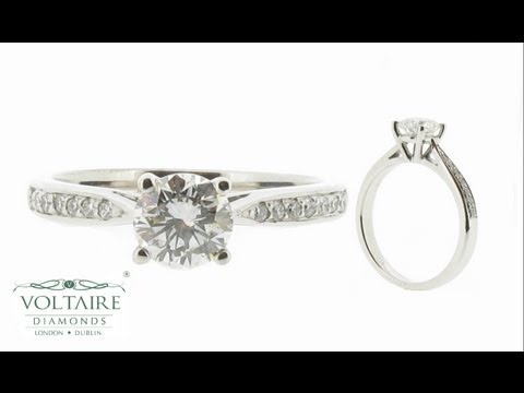 Classic Engagement Ring Four Claw with Pave Set Shoulders - ER 1244