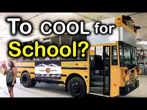 Inside a Custom Skoolie Shop & Bus Runs on Used vegetable oil